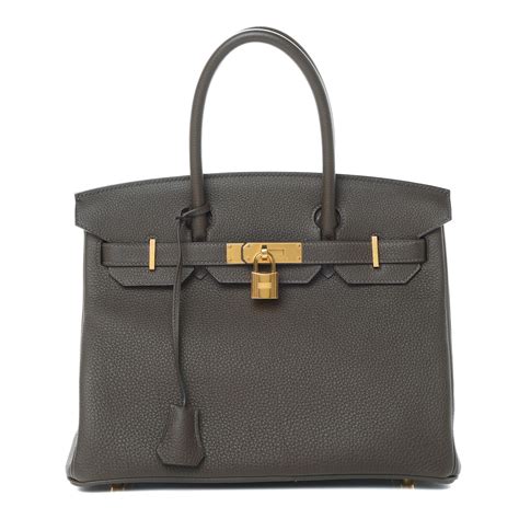 HERMES Togo Birkin 30 Vert De Gris .